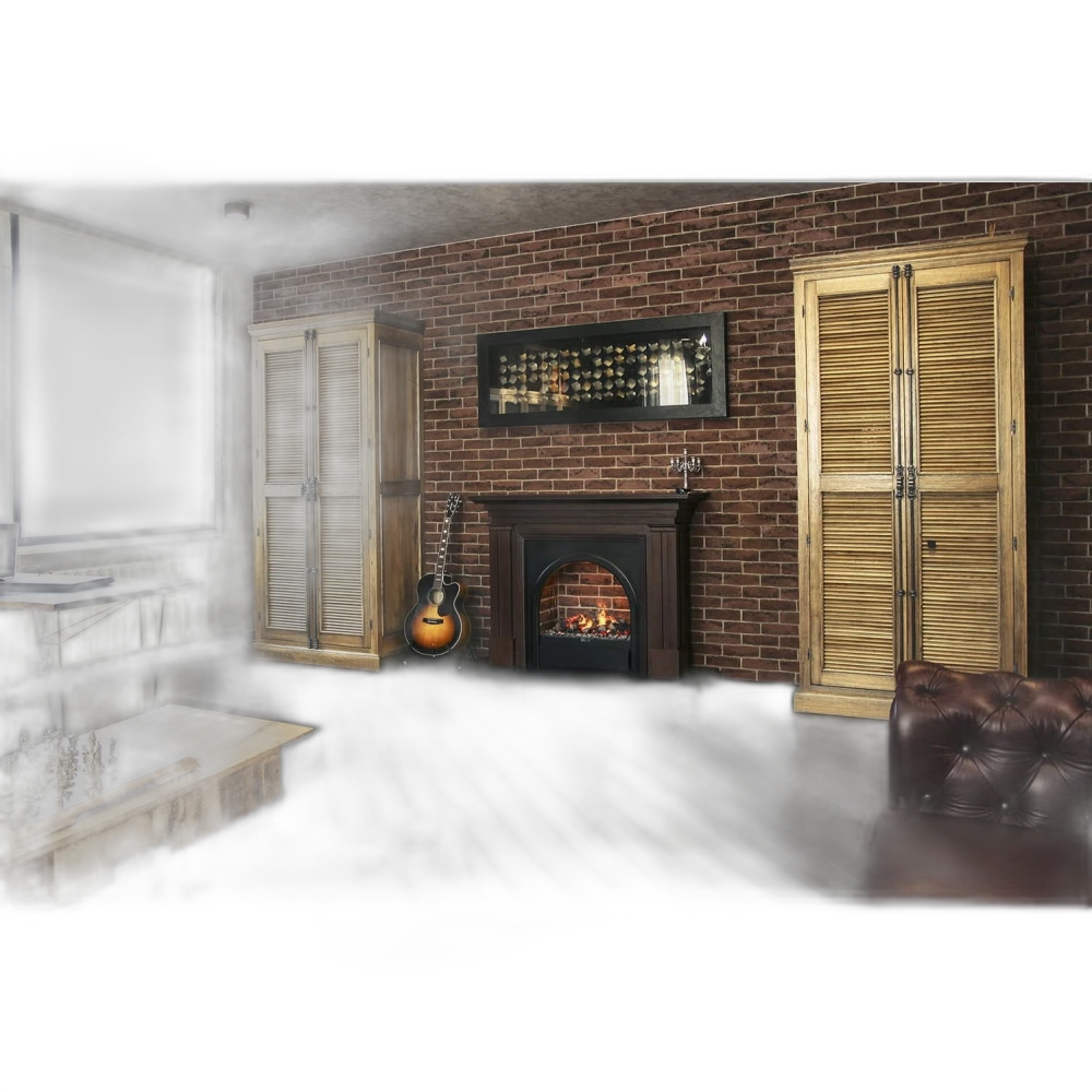 Електрокамін паровий Dimplex Opti-Myst Juneau зі справжнім 3D ефектом полумʼя та дровами, розмір 567x180(+130)x290(+200)