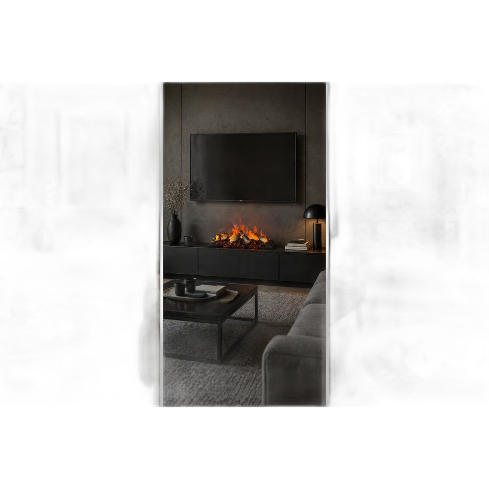 Електрокамін паровий Royal 3D Inferno LED зі справжнім 3D ефектом полумʼя, дровами та звуком, розмір 570x205(+140)x303