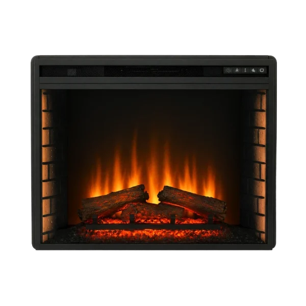 Електрокамін з обігрівом Royal Flame Vision 28 EF LED FX зі звуком, цегляною кладкою, дровами та ефектом тління, розмір 747x585x215