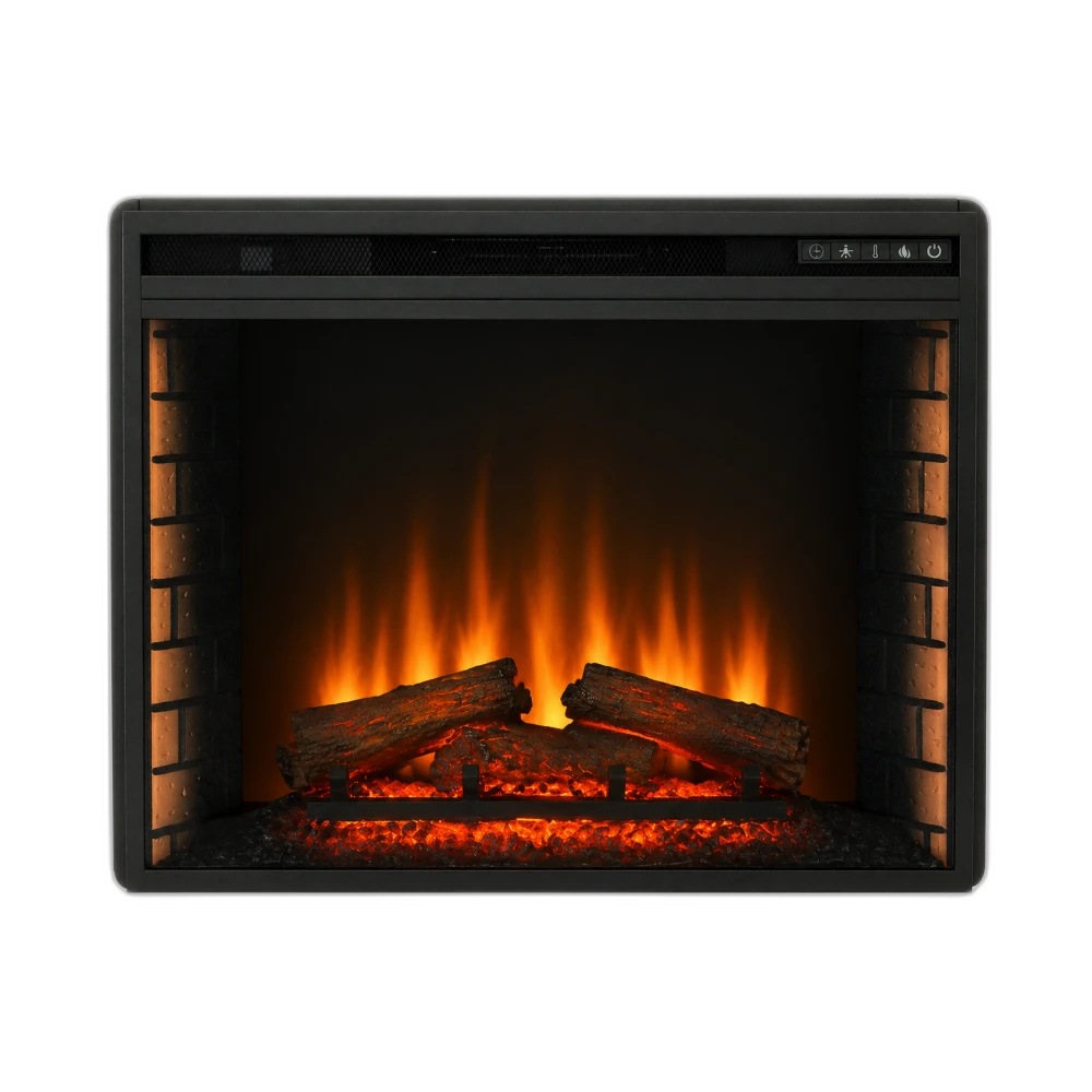 Електрокамін з обігрівом Royal Flame Vision 28 EF LED FX зі звуком, цегляною кладкою, дровами та ефектом тління, розмір 747x585x215