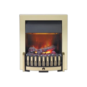 Електрокамін паровий Dimplex Opti-Myst Danville Antique Brass зі справжнім 3D ефектом полумʼя, обігрівом та дровами, розмір 520x620x231