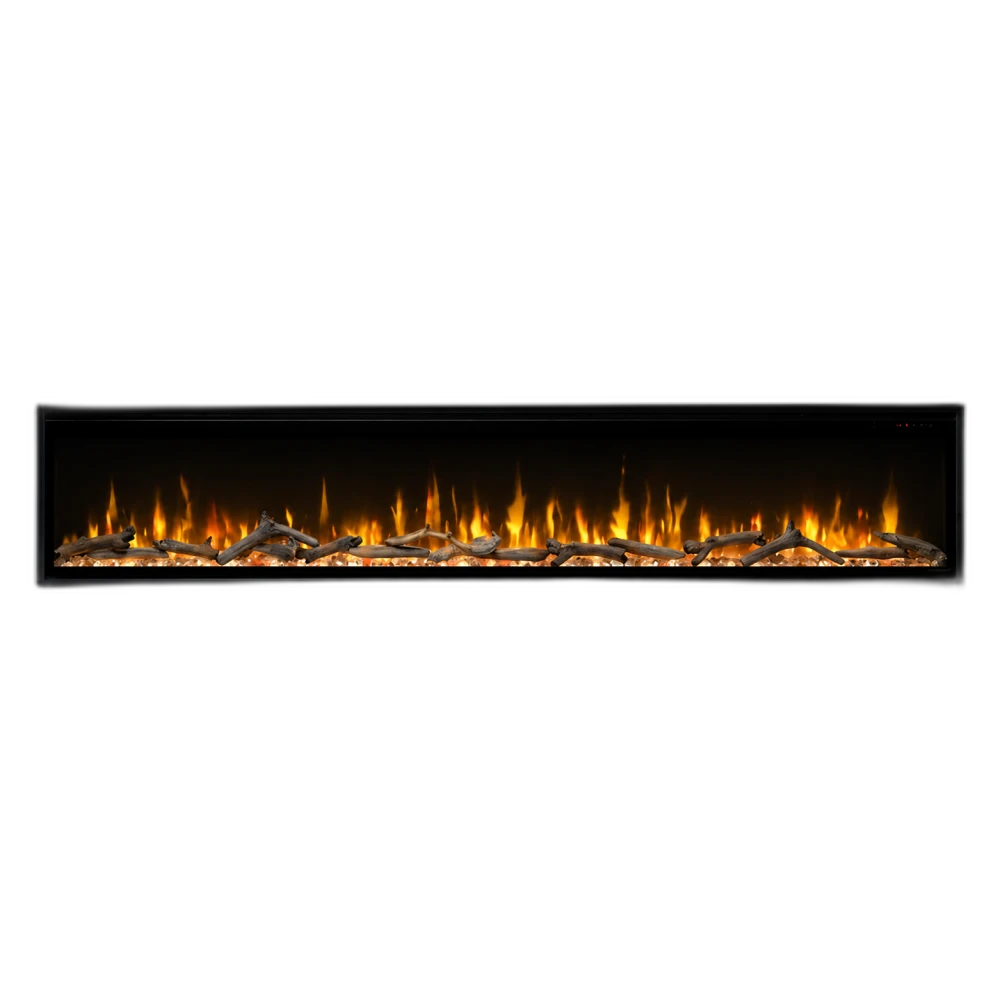 Електрокамін з обігрівом Dimplex Ignite Evolve 100 (EVO2500) з дровами, кристалами скла, кольорами полумʼя та підсвітки наповнення, WiFi керування, розмір 2576x419x152 + Подарунок! Зволожувач повітря