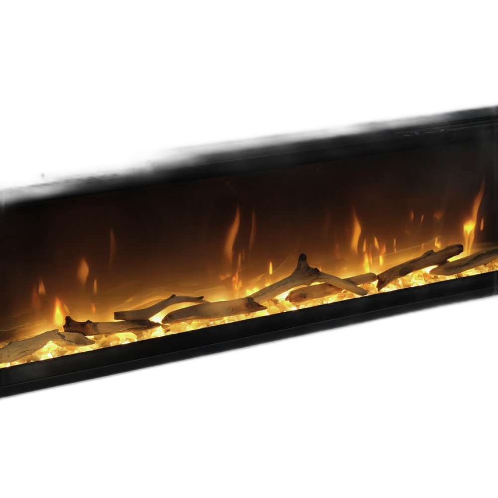 Електрокамін з обігрівом Dimplex Ignite Evolve 100 (EVO2500) з дровами, кристалами скла, кольорами полумʼя та підсвітки наповнення, WiFi керування, розмір 2576x419x152 + Подарунок! Зволожувач повітря