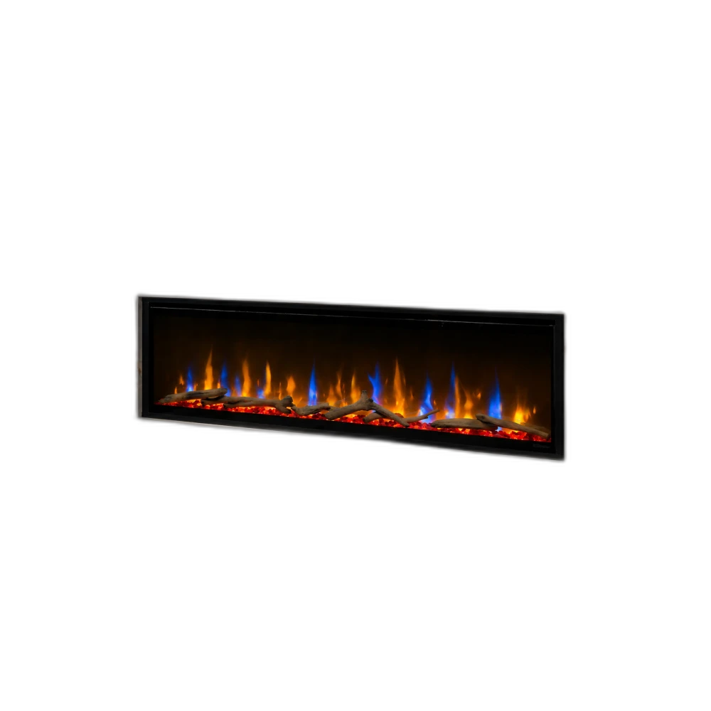 Електрокамін з обігрівом Dimplex Ignite Evolve 100 (EVO2500) з дровами, кристалами скла, кольорами полумʼя та підсвітки наповнення, WiFi керування, розмір 2576x419x152 + Подарунок! Зволожувач повітря