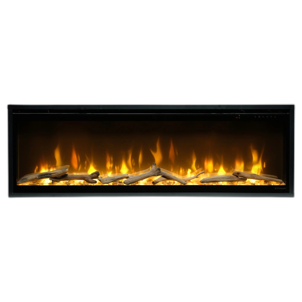Електрокамін з обігрівом Dimplex Ignite Evolve 50 (EVO1200) з дровами, кристалами скла, кольорами полумʼя та підсвітки наповнення, WiFi керування, розмір 1306x419x152 + Подарунок! Зволожувач повітря