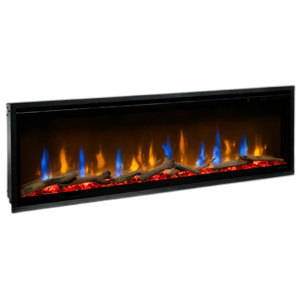 Електрокамін з обігрівом Dimplex Ignite Evolve 50 (EVO1200) з дровами, кристалами скла, кольорами полумʼя та підсвітки наповнення, WiFi керування, розмір 1306x419x152 + Подарунок! Зволожувач повітря