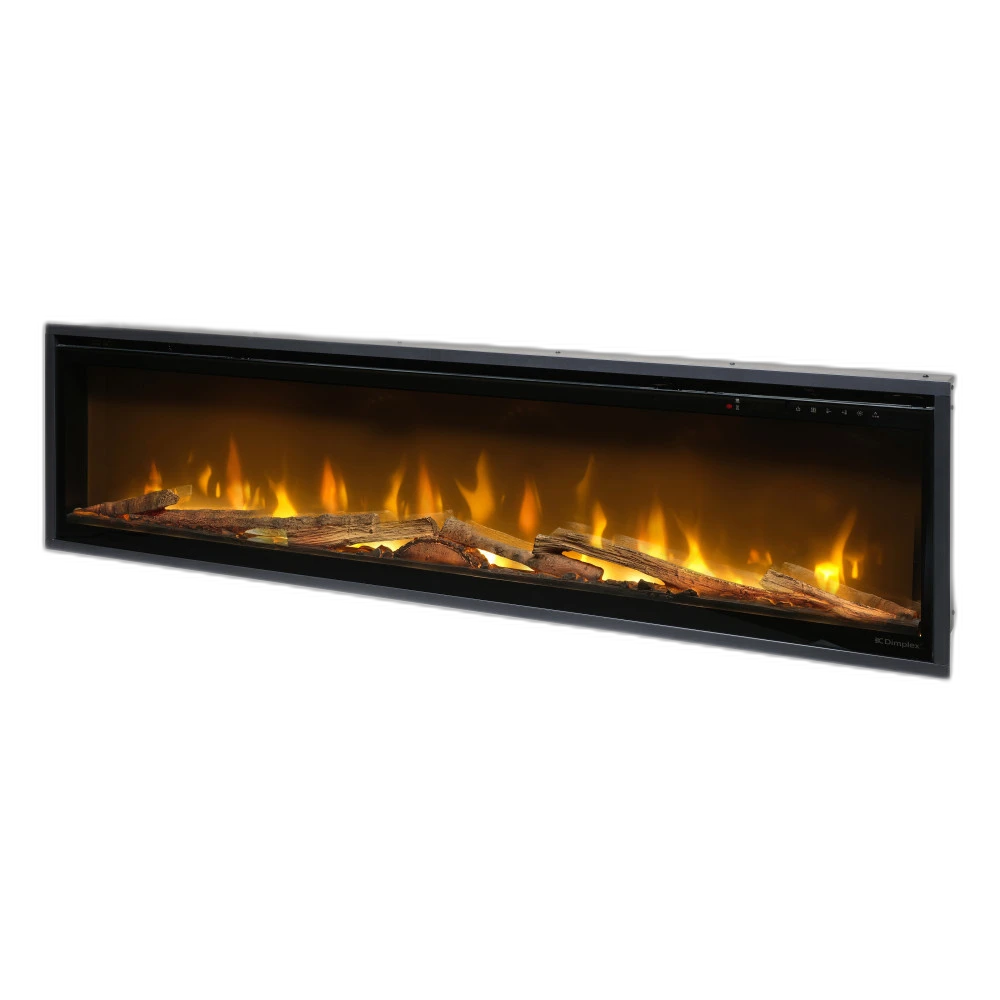 Електрокамін з обігрівом Dimplex Ignite Evolve 60 Oak Logs (EVO1500OakLogs) з цільними дровами дуб, кристалами скла, кольорами полумʼя та підсвітки наповнення, керування через застосунок, розмір 1560x419x152