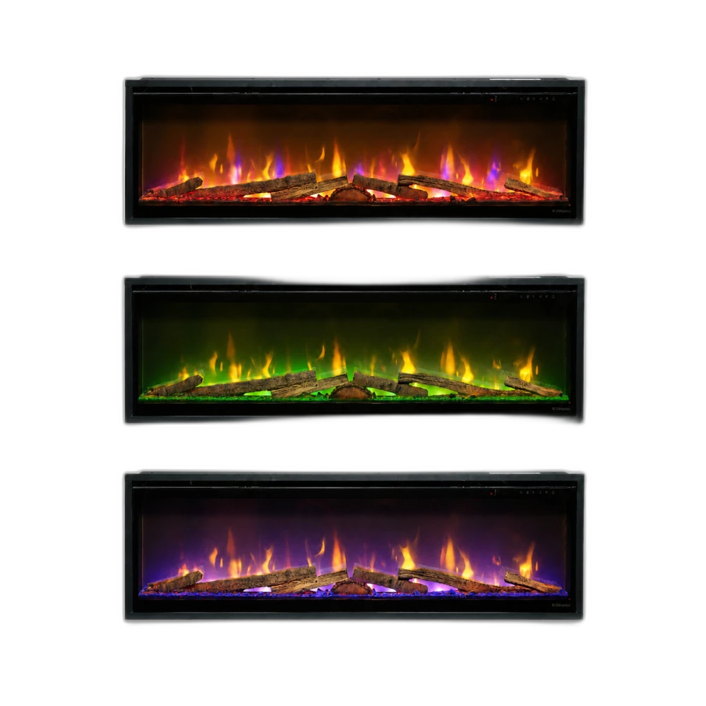 Електрокамін з обігрівом Dimplex Ignite Evolve 60 Oak Logs (EVO1500OakLogs) з цільними дровами дуб, кристалами скла, кольорами полумʼя та підсвітки наповнення, керування через застосунок, розмір 1560x419x152