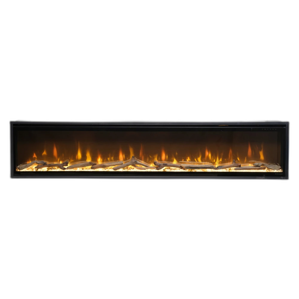 Електрокамін з обігрівом Dimplex Ignite Evolve 74 (EVO1800) з дровами, кристалами скла, кольорами полумʼя та підсвітки наповнення, WiFi керування, розмір 1941x419x152 + Подарунок! Зволожувач повітря