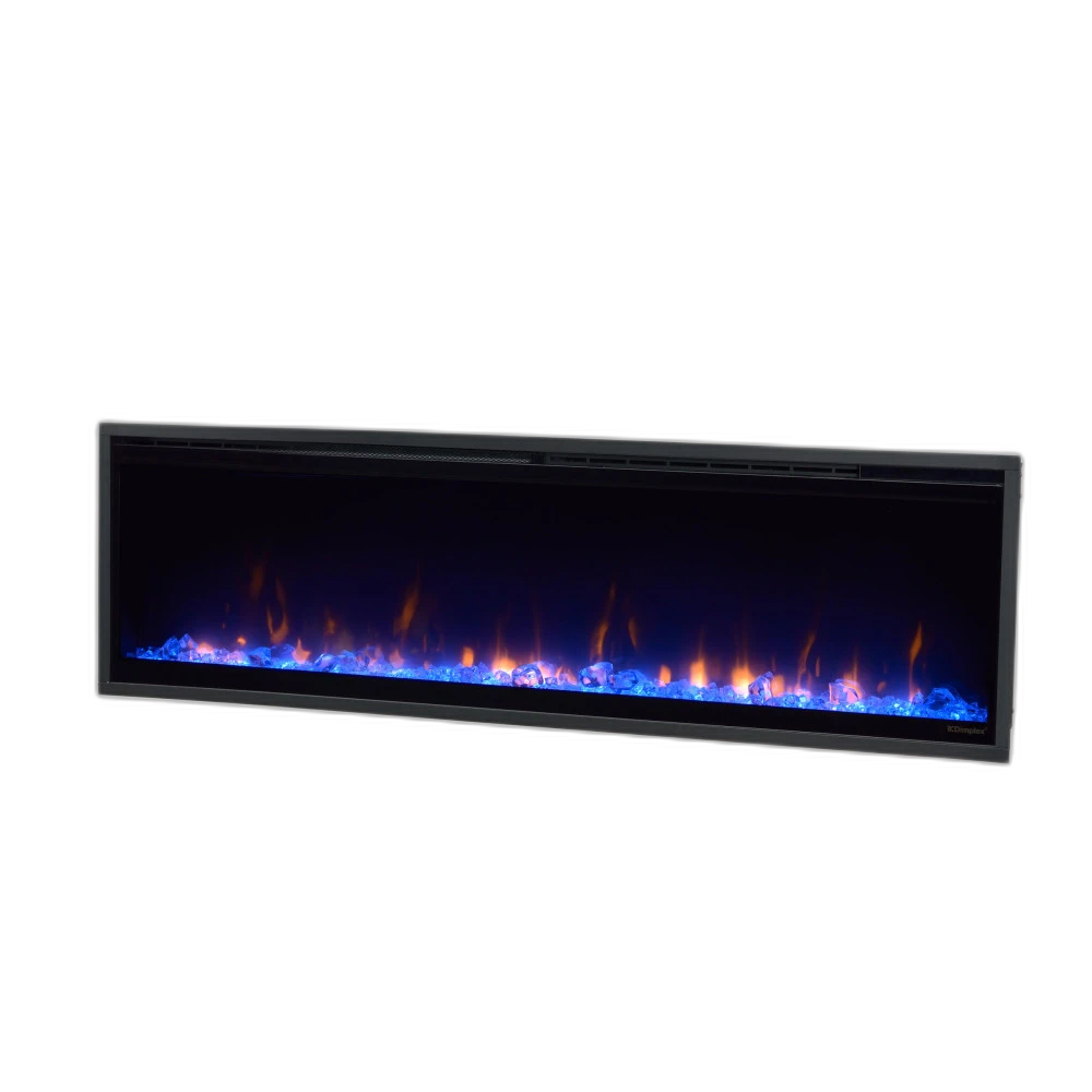 Електрокамін з обігрівом Dimplex Ignite XL 60 (XLF60) лінійний, з кристалами, кольорами, розмір 1556x419x147 + Подарунок! Комплект дров керамічних