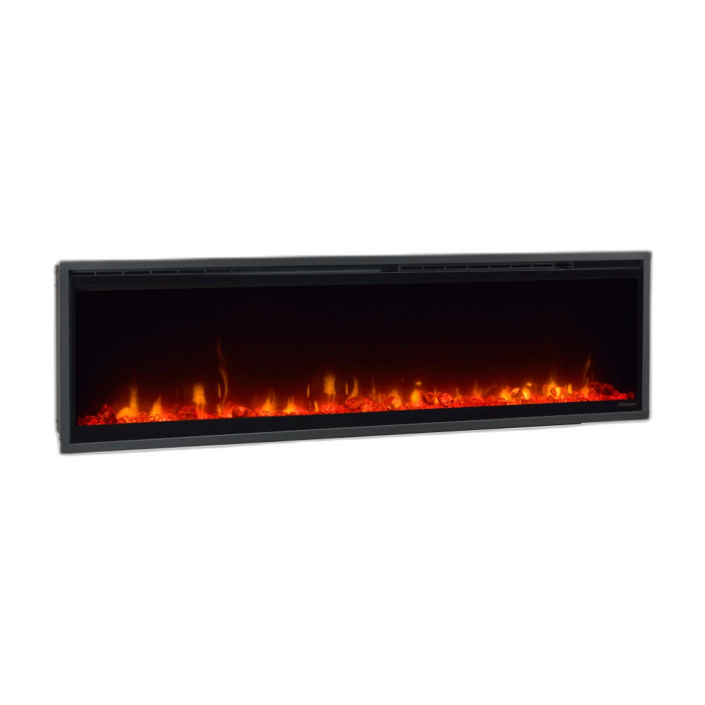 Електрокамін з обігрівом Dimplex Ignite XL 60 (XLF60) лінійний, з кристалами, кольорами, розмір 1556x419x147 + Подарунок! Комплект дров керамічних