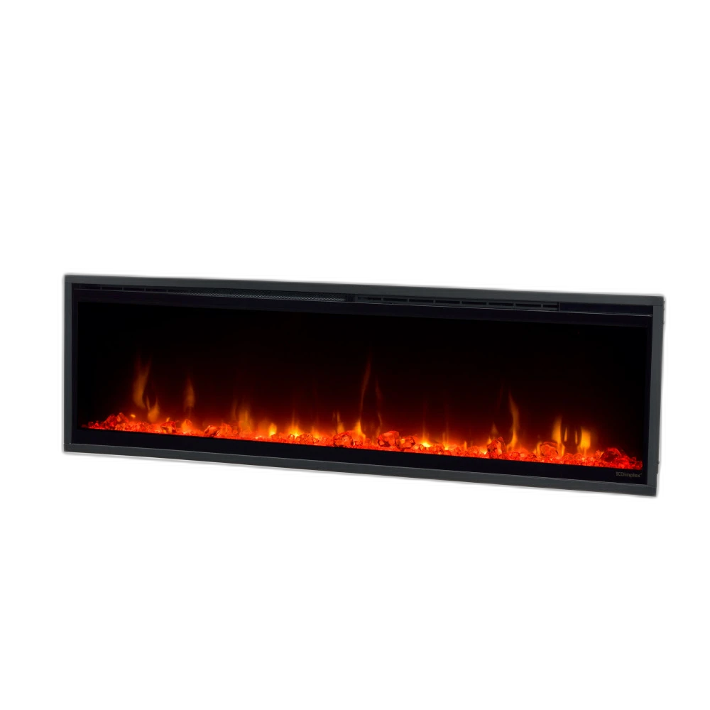 Електрокамін з обігрівом Dimplex Ignite XL 60 (XLF60) лінійний, з кристалами, кольорами, розмір 1556x419x147 + Подарунок! Комплект дров керамічних