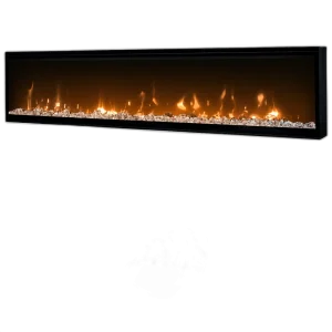 Електрокамін з обігрівом Dimplex Ignite XL 74 (XLF74) лінійний, з кристалами, кольорами, розмір 1916x419x147 + Подарунок! Комплект дров керамічних