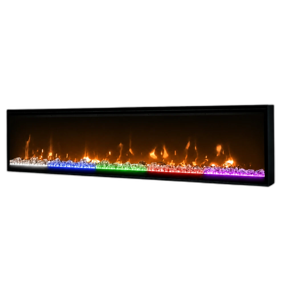 Електрокамін з обігрівом Dimplex Ignite XL 74 (XLF74) лінійний, з кристалами, кольорами, розмір 1916x419x147 + Подарунок! Комплект дров керамічних