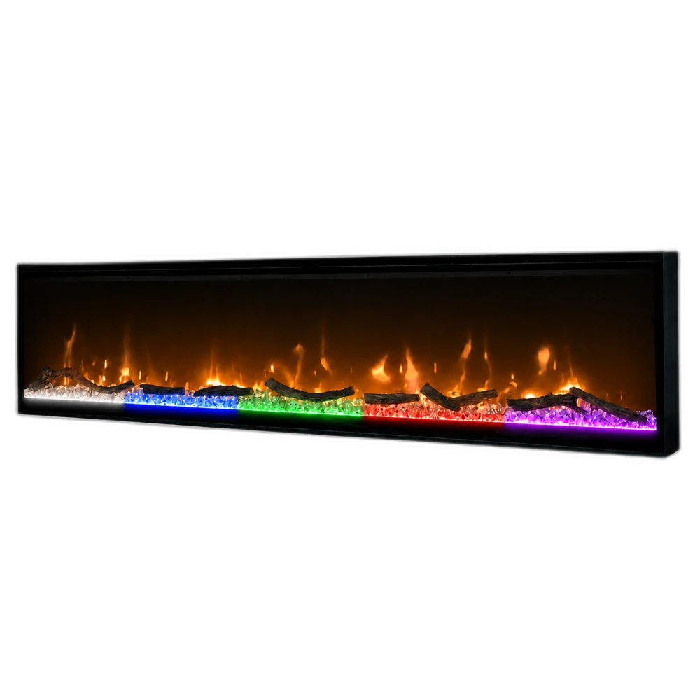 Електрокамін з обігрівом Dimplex Ignite XL 74 (XLF74) лінійний, з кристалами, кольорами, розмір 1916x419x147 + Подарунок! Комплект дров керамічних