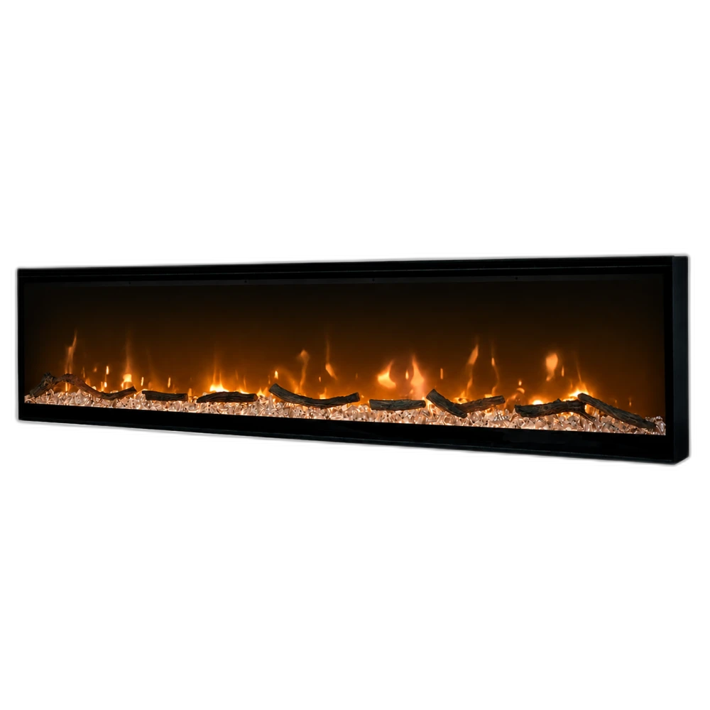 Електрокамін з обігрівом Dimplex Ignite XL 74 (XLF74) лінійний, з кристалами, кольорами, розмір 1916x419x147 + Подарунок! Комплект дров керамічних