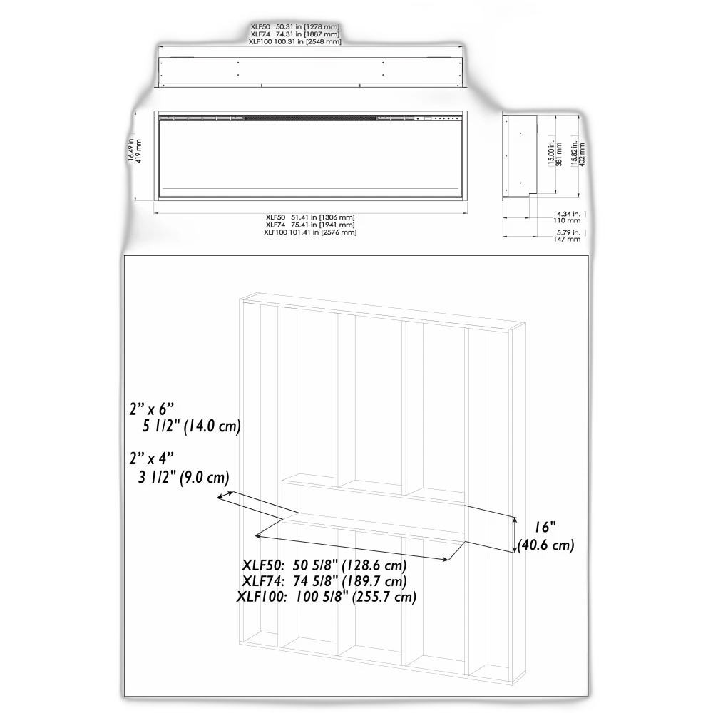 Електрокамін з обігрівом Dimplex Ignite XL 74 (XLF74) лінійний, з кристалами, кольорами, розмір 1916x419x147 + Подарунок! Комплект дров керамічних