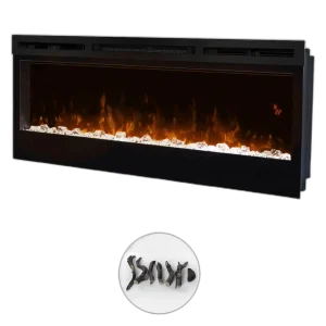 Електрокамін з обігрівом Dimplex Prism 50 LED (BLF5051) лінійний, з кристалами, кольорами, розмір 1277x495x181 + Подарунок! Комплект дров керамічних