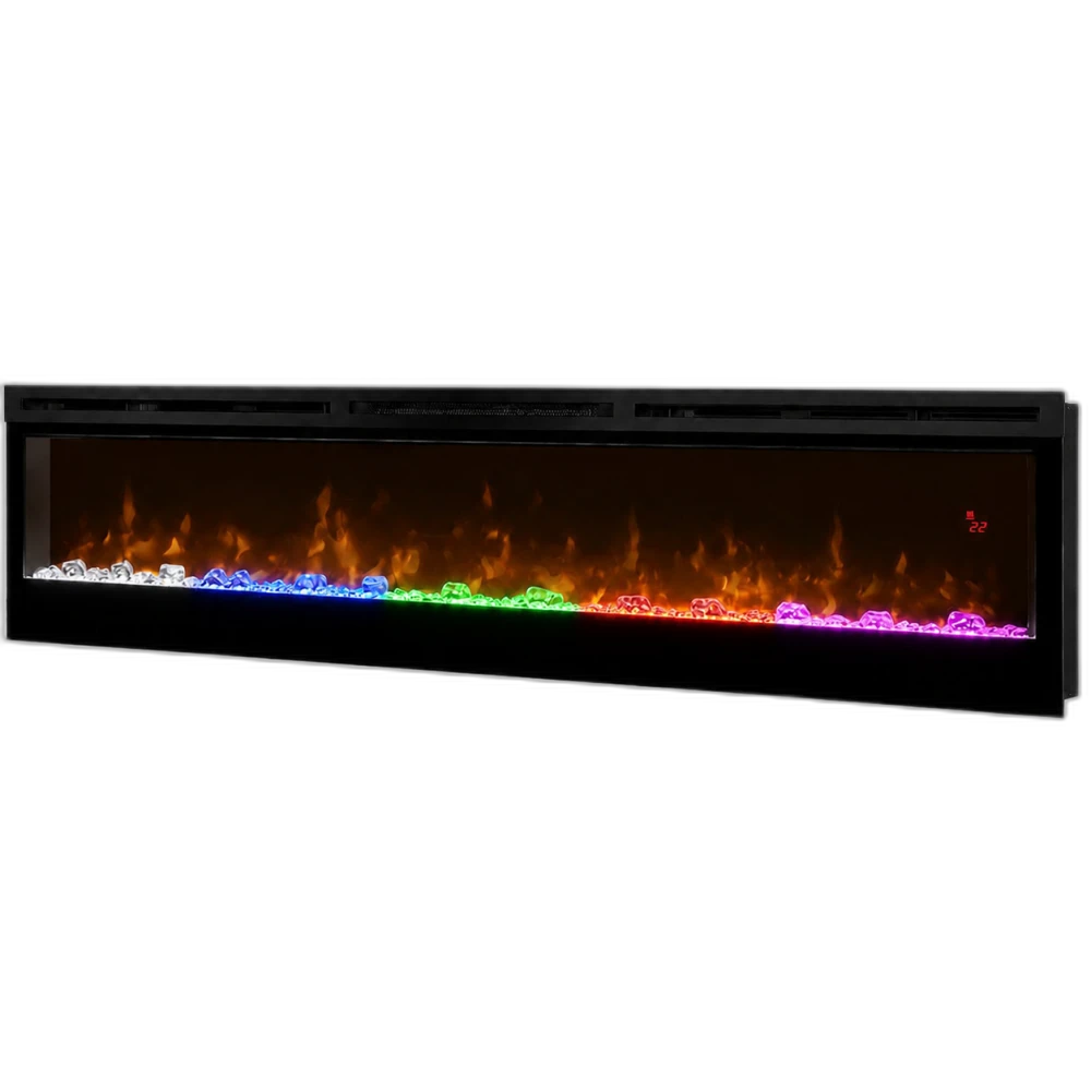 Електрокамін з обігрівом Dimplex Prism 74 LED (BLF7451) лінійний, з кристалами, кольорами, розмір 1883x493x187 + Подарунок! Комплект дров керамічних