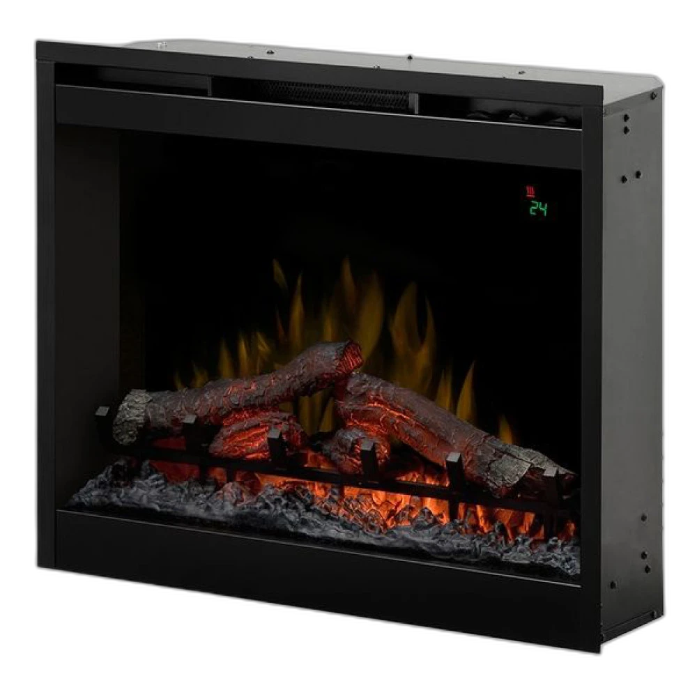 Електрокамін з обігрівом Dimplex Symphony 26 Slim (DF2624L-INT) з дровами, ефектом тління, підсвітками, розмір 695x595x182