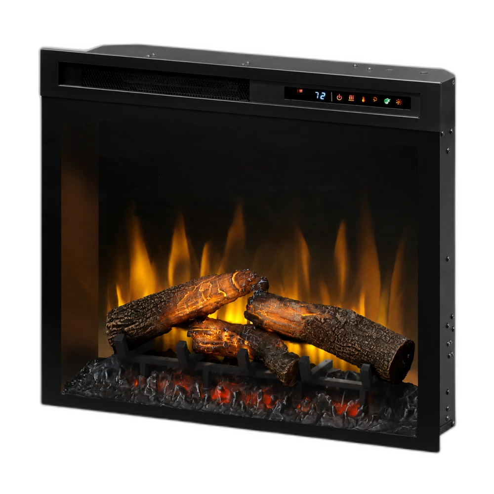 Електрокамін з обігрівом Dimplex Symphony XHD 28 з живим полумʼям, ефектом тліючих дров, швидкістю язиків полумʼя (695x597x191) (XHD28L)
