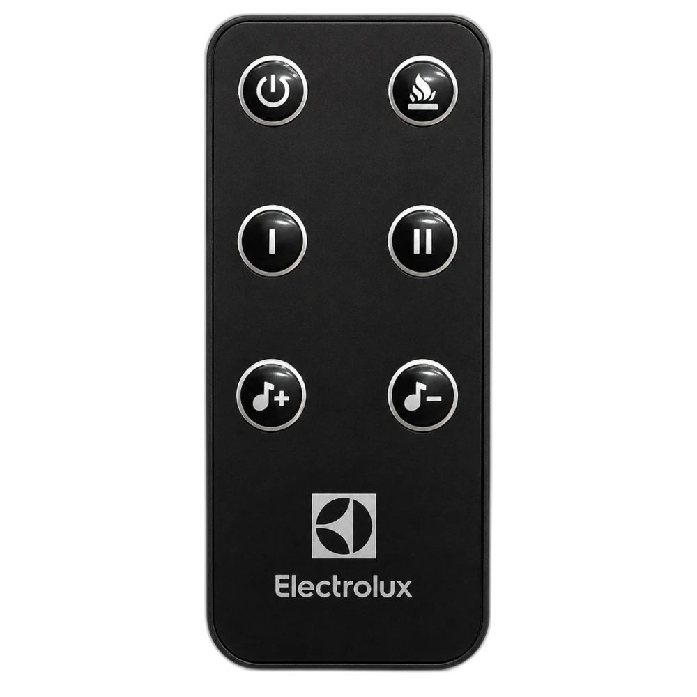 Електрокамін настінний Electrolux EFP/W-1100ULS з обігрівом, прямим склом, реалістичним ефектом полумʼя, зі звуком, дровами та білим камінням, розмір 660x520x95