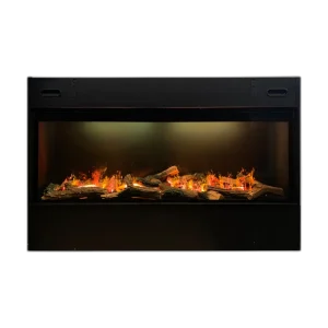 Електрокамін паровий Faber by Dimplex E-Slim Linear 1200-450 фронтальний зі справжнім 3D ефектом полумʼя, звуком та обігрівом (з підключенням до води, з дровами)