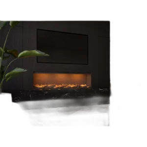Електрокамін паровий Faber by Dimplex E-Slim Linear 1700-450 фронтальний зі справжнім 3D ефектом полумʼя, звуком та обігрівом (з підключенням до води, з дровами)