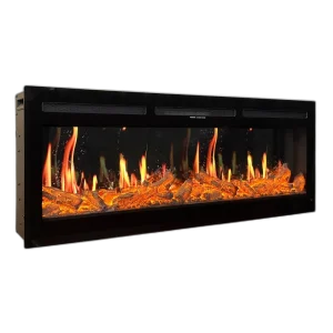 Електрокамін з обігрівом Royal 5D V-Art 60 L (1500x450x165) з 5D ефектом полумʼя, звуком, дровами та ефектом тління, кольорами та варіантами реалістичного полумʼя (5DVART60L)