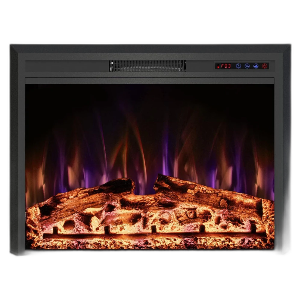Електрокамін з обігрівом Royal Goodfire Lite 26 (EF26B) з дровами, кольорове полумʼя, розмір 730x545x165