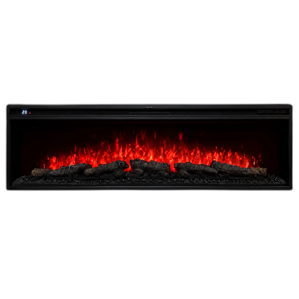 Електрокамін з обігрівом Royal Vision 60 LOG Color N лінійний, зі звуком, дровами, кольорами полумʼя та дров, швидкістю язиків полумʼя, розмір 1551x425x225