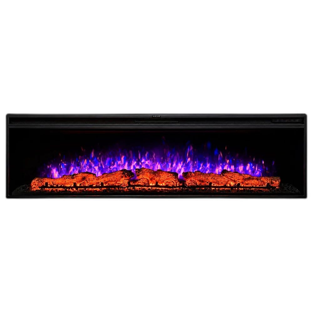 Електрокамін з обігрівом Royal Vision 60 LOG Color N лінійний, зі звуком, дровами, кольорами полумʼя та дров, швидкістю язиків полумʼя, розмір 1551x425x225