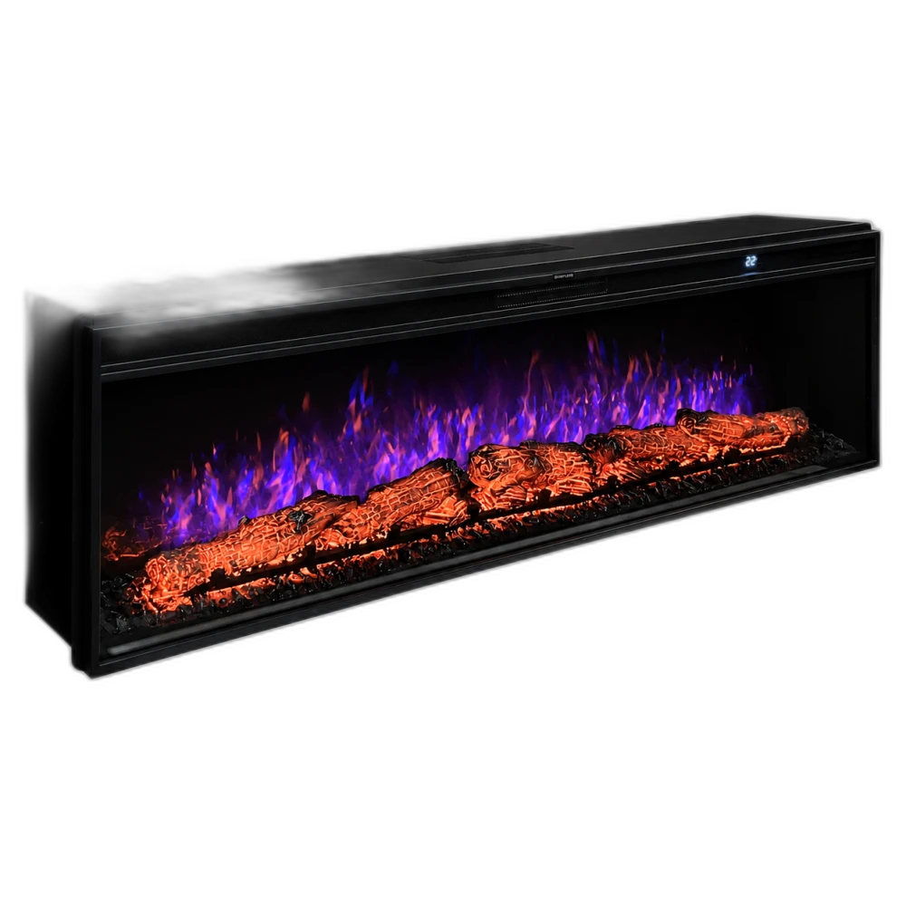 Електрокамін з обігрівом Royal Vision 60 LOG Color N лінійний, зі звуком, дровами, кольорами полумʼя та дров, швидкістю язиків полумʼя, розмір 1551x425x225