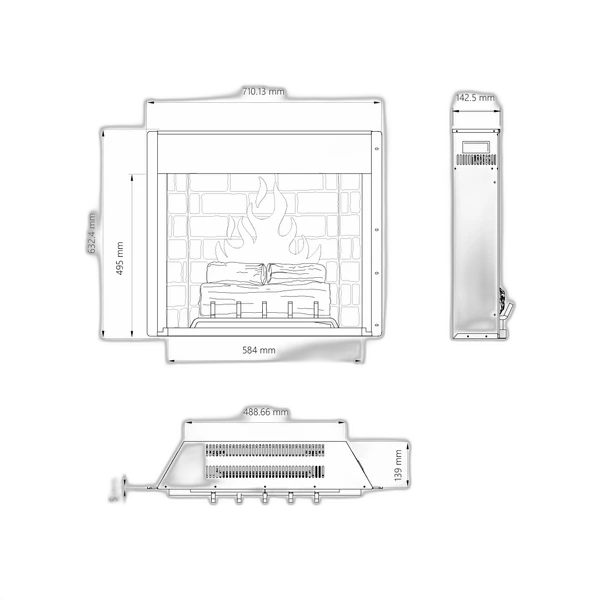 Електрична вставка TAGU PowerFlame 2 з обігрівом