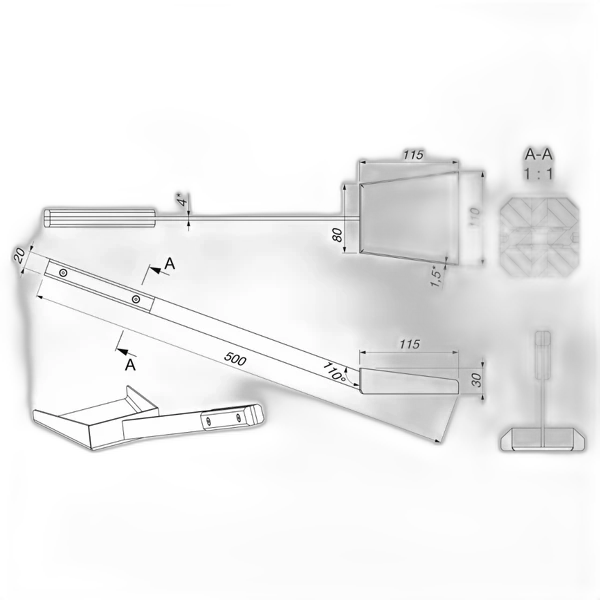 Камінна лопатка сталева SAVEN Shovel L black 50 см з деревʼяною ручкою