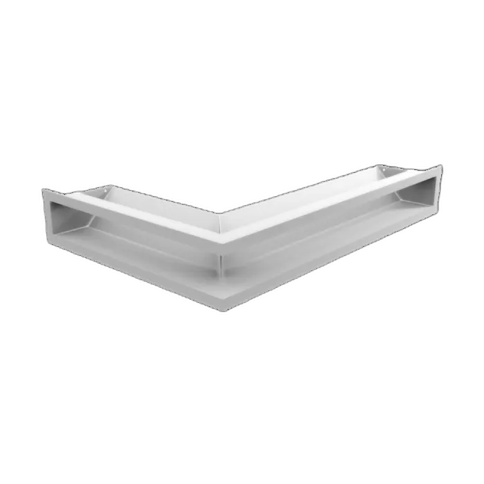 Камінна решітка LUFT Slim кутова права біла 40x60x9 Kratki
