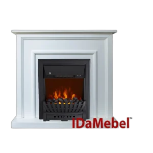 Камінокомплект IDaMebel Adele Білий (1020x950x290) з каміном Royal Flame Aspen Black з обігрівом, натуральним вугіллям та яскравістю