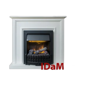 Камінокомплект IDaMebel Adele Білий Danville Black з паровим каміном, зі справжнім 3D ефектом полумʼя та обігрівом