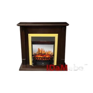 Камінокомплект IDaMebel Carolina горіх Fobos Brass (виріз під плінтус 90x25)