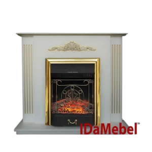 Камінокомплект IDaMebel Catarina Gold (1000x900x320) з каміном Royal Flame Majestic Brass з обігрівом, звуком, декоративною решіткою