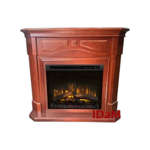 Камінокомплект IDaMebel Chicago коричнево-червоний (1250x1115x415) з каміном Dimplex XHD28 з обігрівом, реалістичним ефектом полумʼя, дровами та тлінням дров