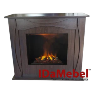 Камінокомплект IDaMebel Denpasar коричневий (1170x990x460) з паровим каміном Royal 3D Inferno LED зі справжнім 3D ефектом полумʼя, звуком, інтенсивністю полумʼя