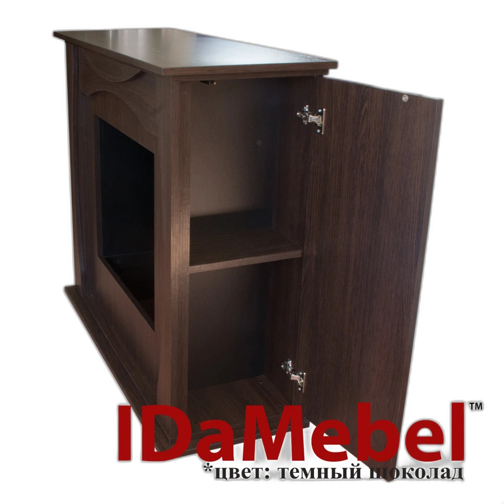 Камінокомплект IDaMebel Denpasar коричневий (1170x990x460) з паровим каміном Royal 3D Inferno LED зі справжнім 3D ефектом полумʼя, звуком, інтенсивністю полумʼя