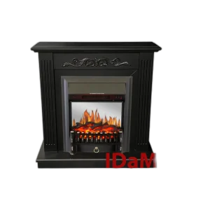Камінокомплект IDaMebel Elaine темний шоколад (900x920x310) з каміном Royal Flame Fobos Black з обігрівом, звуком, дровами та декоративними ніжками