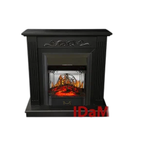 Камінокомплект IDaMebel Elaine темний шоколад (900x920x310) з каміном Royal Flame Majestic Black з обігрівом, звуком, дровами та декоративною решіткою