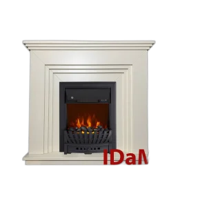 Камінокомплект IDaMebel Gloria Білий (1055x970x270) з каміном Royal Flame Aspen Black з обігрівом, натуральним вугіллям та яскравістю