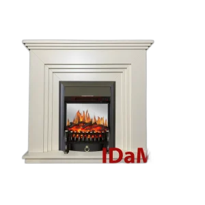 Камінокомплект IDaMebel Gloria Білий (1055x970x270) з каміном Royal Flame Fobos Black з обігрівом, звуком, дровами та декоративними ніжками