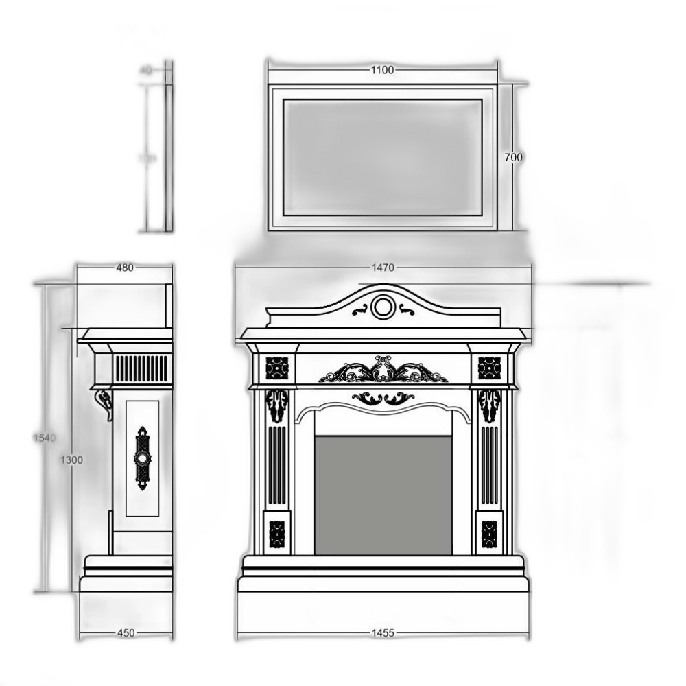 Камінокомплект IDaMebel LONDON Symphony 2608