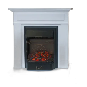 Камінокомплект IDaMebel Michelle Білий (900x960x310) з каміном Royal Flame Majestic Black з обігрівом, звуком, дровами та декоративною решіткою