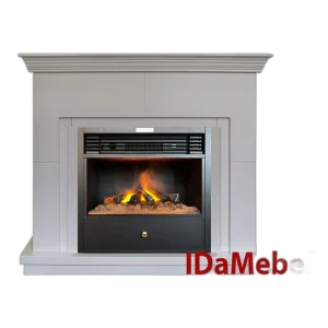 Камінокомплект IDaMebel Montreal Білий (1200x960x370) з паровим каміном Etna SF05 зі справжнім 3D полумʼям, обігрівом, дровами та звуком, яскравістю та інтенсивністю полумʼя